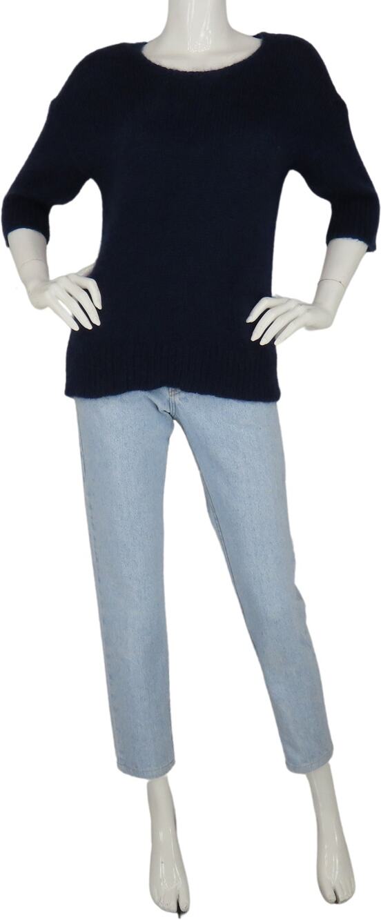 Calypso St Barth Navy Blue Mohair Wool Blend Sweater